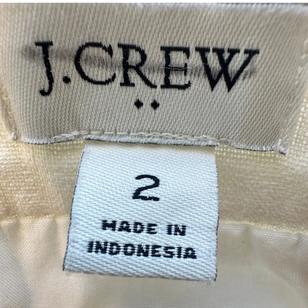 J.Crew Factory Linen Blend Cream A-Line Coastal Preppy Nautical Skirt Size 2 NEW